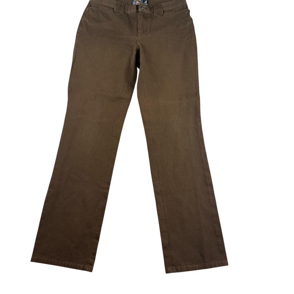 American Living Womens Brown Straight Leg Stretch Cotton Pants Size 6 MMVII